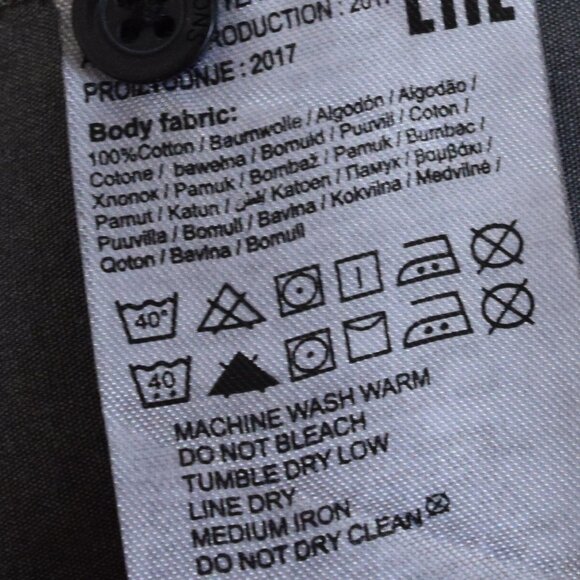 Gray Washed Cotton Button Down Long Sleeve Shirt - Picture 8 of 8